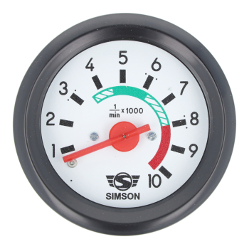 Drehzahlmesser Ø60mm (weißes Zifferblatt), Simson S51, S70